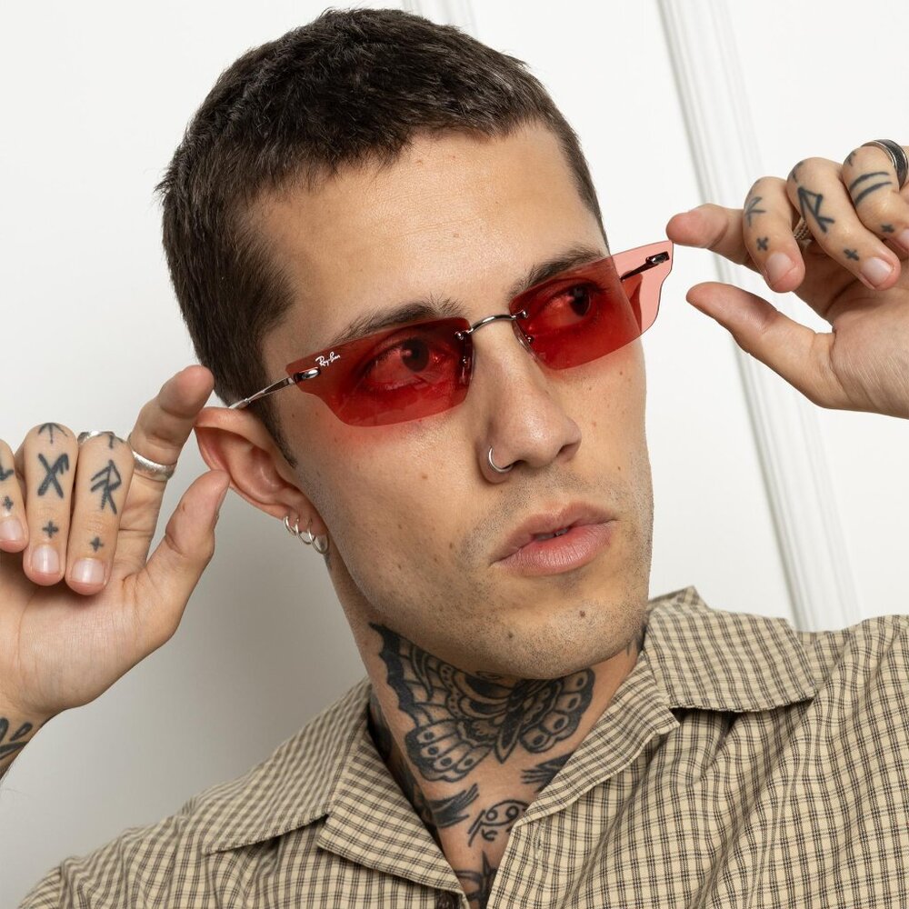 RAY-BAN ANH CHERRY PINK BUTTERFLY SUNGLASSES